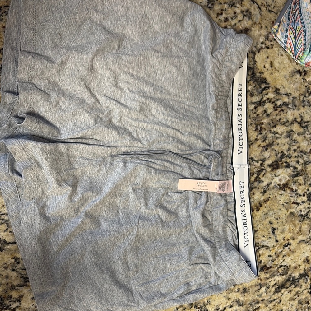 Victoria's Secret Gray & Pink Shorts Lightweight Elastic Waistband